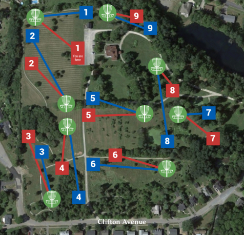 Clifton Estate Disc Golf Course - Map