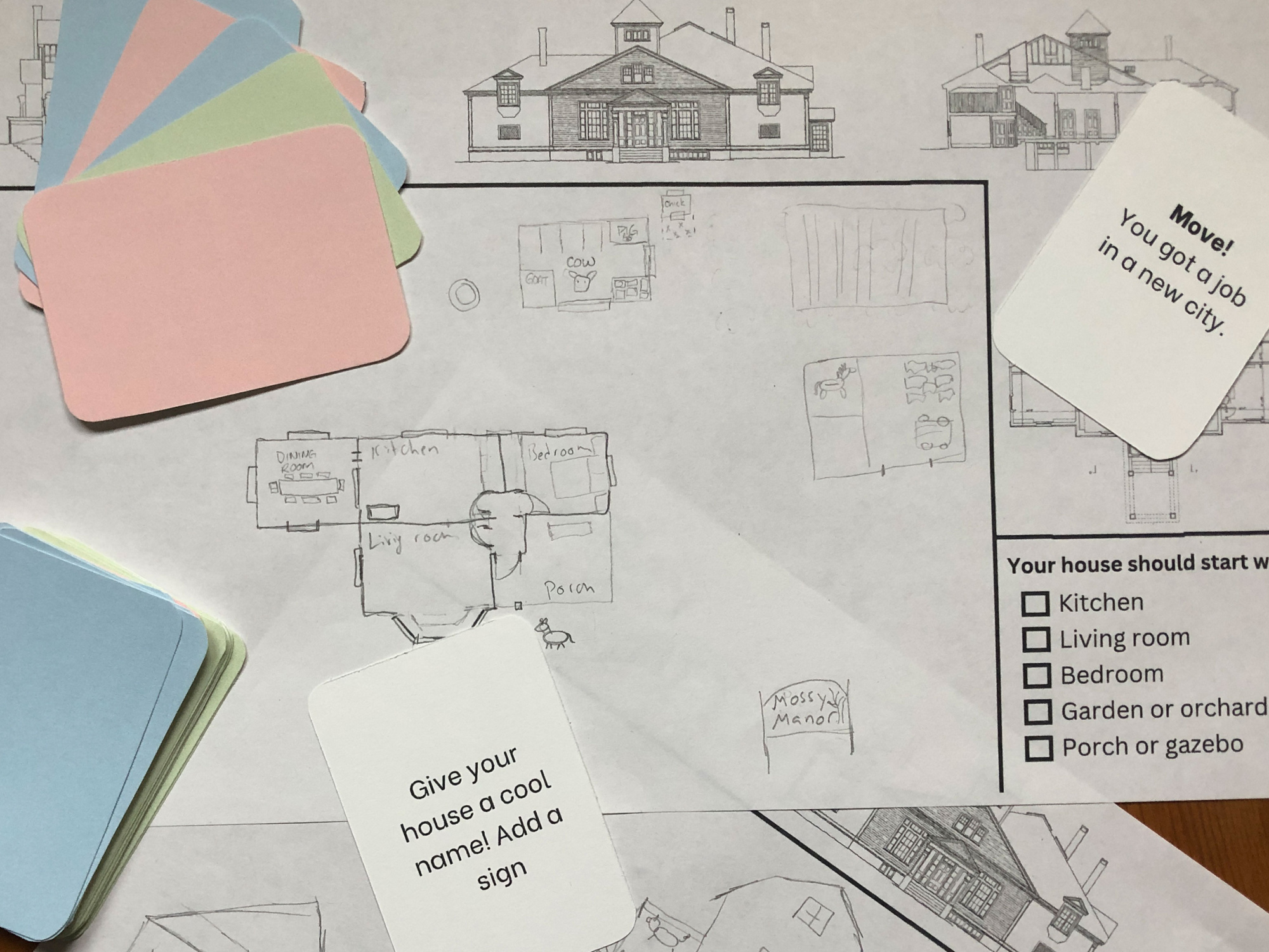 Image of a board game that looks like house plans.