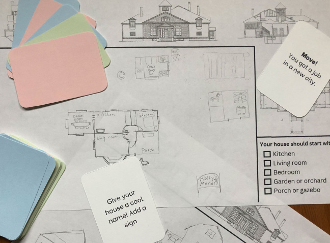Image of a board game that looks like house plans.