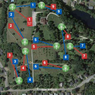 Clifton Disc Golf Course - Map