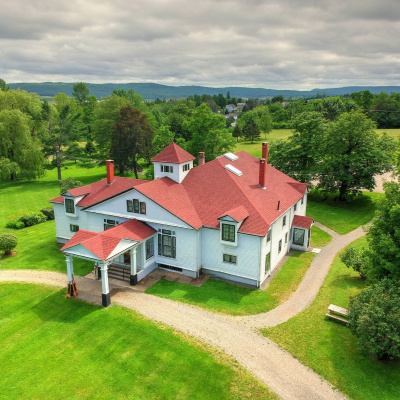 Haliburton House Museum from a drone.